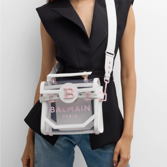 NEW Balmaim bag with tags white/Barbie pink - Picture 2 of 9